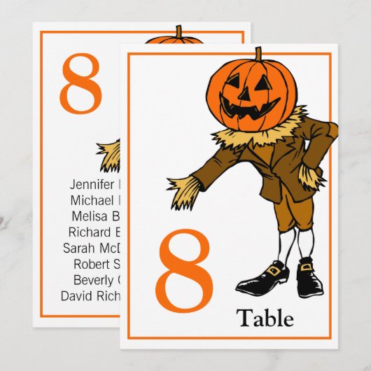 Numéro de table du Mariage d'Halloween Carte 5 x 7 (Devant / Derrière)