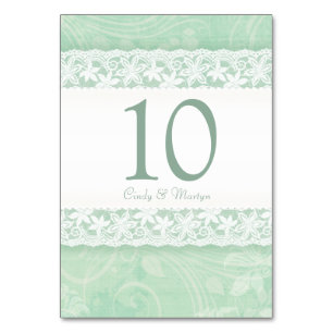 Numéro de table du mariage d'impression en dentell