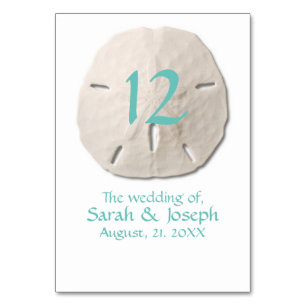 Numéro de table du Mariage Dollar de sable