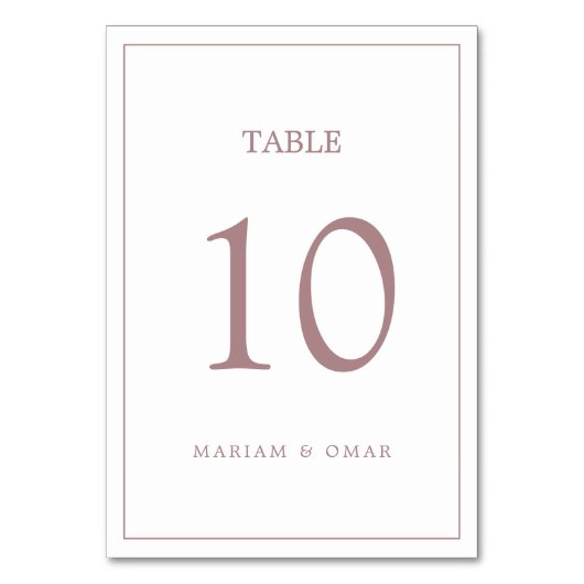 Numéro de table du Mariage d'or du Rose frontalier (Par défaut)