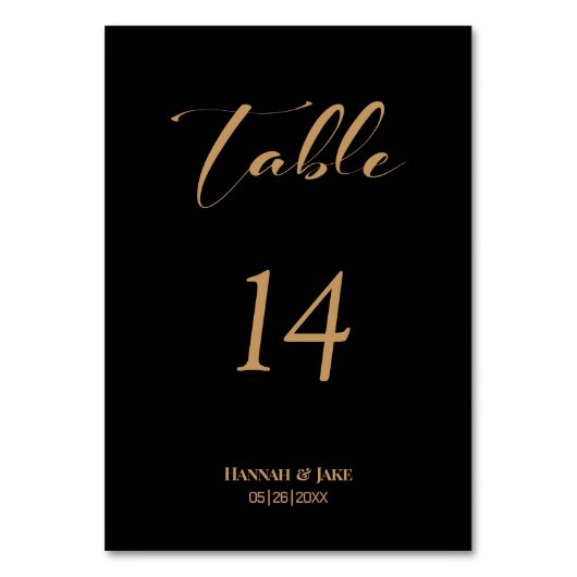 Numéro de table du Mariage d'or noir (Dos)