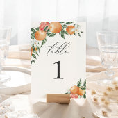 Numéro de table du Mariage en mode agrumes botaniq