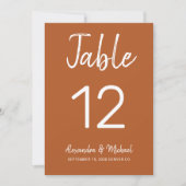 Numéro de table du mariage en terre cuite de scrip (Devant)