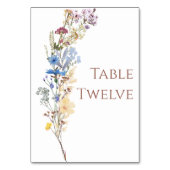 Numéro de table du Mariage fleur sauvage (Dos)