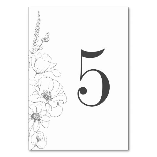 Numéro de table du Mariage Fleur sauvage dessiné à (Par défaut)