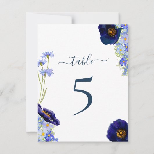 Numéro de table du Mariage Fleur sauvage moderne (Devant)