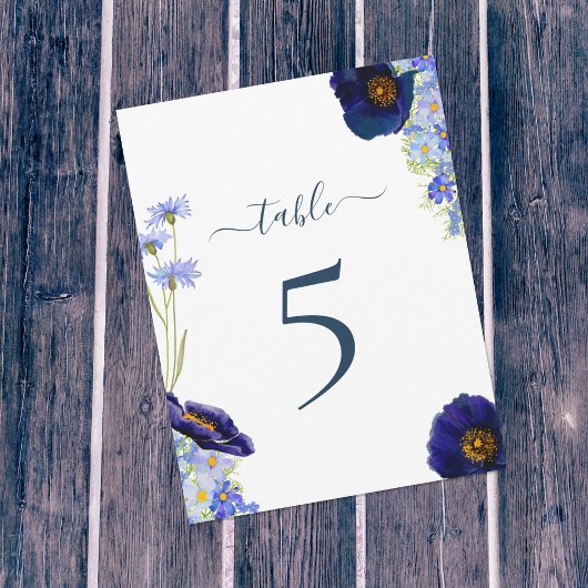 Numéro de table du Mariage Fleur sauvage moderne