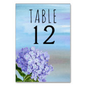 Numéro de table du mariage floral hydrangea bleu (Dos)
