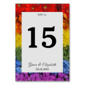 Numéro de table du Mariage Floral Pride (Dos)