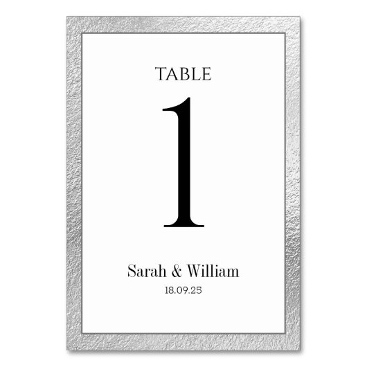 Numéro de table du Mariage frontière blanc et arge (Par défaut)