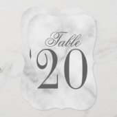 Numéro de table du Mariage Marbre blanc (Devant / Derrière)