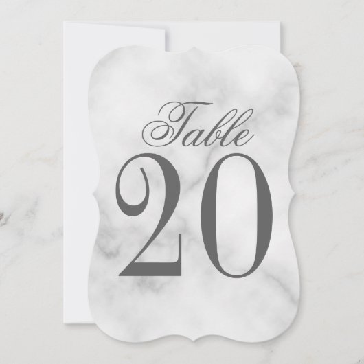 Numéro de table du Mariage Marbre blanc (Devant)