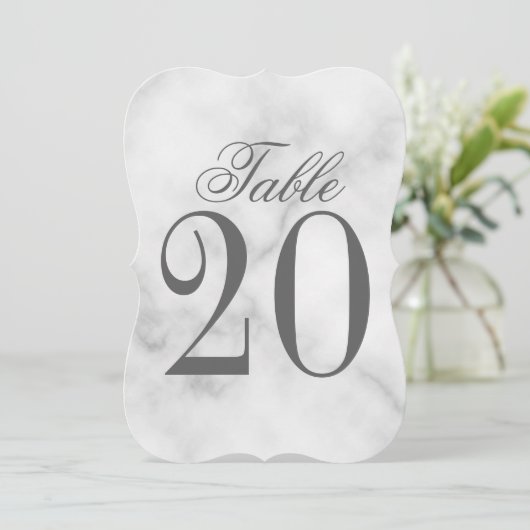 Numéro de table du Mariage Marbre blanc (Debout devant)