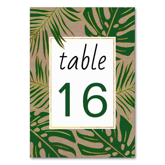 Numéro de table du mariage mariage vert tropical (Par défaut)