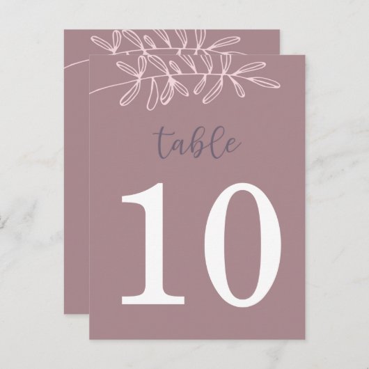 Numéro de table du Mariage mauve (double face) (Devant / Derrière)