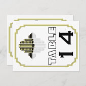 Numéro de table du mariage noir Art Déco (Devant / Derrière)