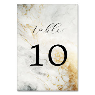 Numéro De Table Du Mariage Noir Et Marbre blanc