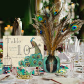 Numéro de table du Mariage Peacock