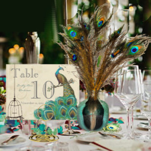 Numéro de table du Mariage Peacock