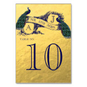 Numéro de table du Mariage Peacock Gold (Par défaut)