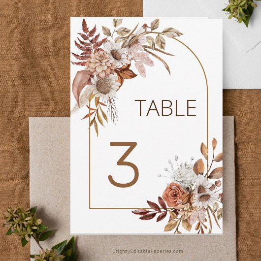 Numéro de table du Mariage photo de script simple