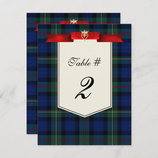 Numéro de table du Mariage plat élégant Smith Tart (Devant / Derrière)