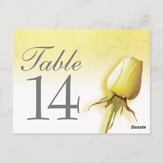 Numéro de table du mariage rose jaune (Dos)