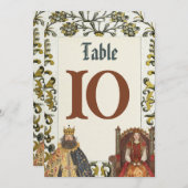 Numéro de table du Mariage royal de la Renaissance (Devant / Derrière)