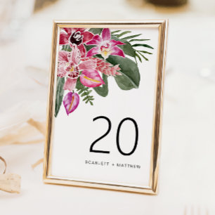 Numéro de table du Mariage tropical