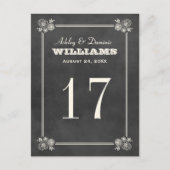 Numéro de table du Mariage vintage Black Chalkboar (Devant)