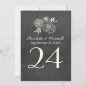 Numéro de table du Mariage vintage Black Chalkboar (Dos)