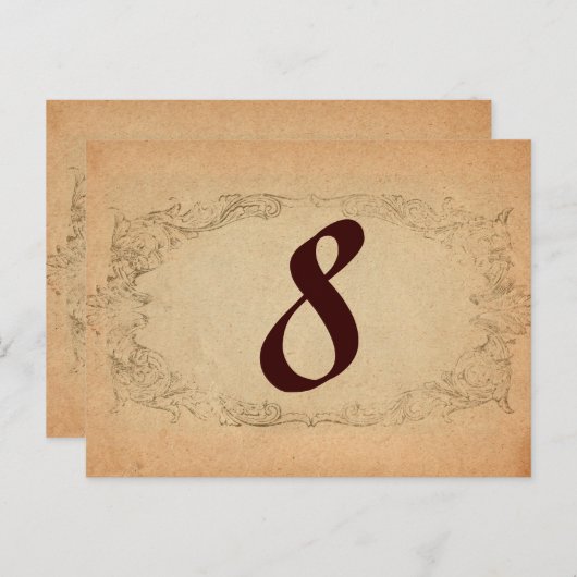 Numéro de table du parchemin ovale antique (Devant / Derrière)