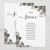 Numéro de table du plan de table floral gothique r (Devant / Derrière)