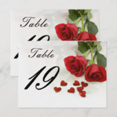 Numéro de table du rose mariage (Devant / Derrière)