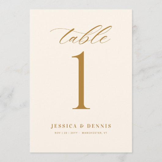 Numéro de table du script de calligraphie élégante (Dos)