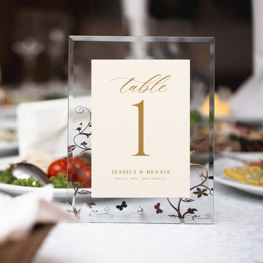 Numéro de table du script de calligraphie élégante