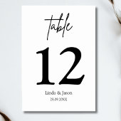 Numéro de table du script de calligraphie Mariage 