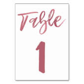 Numéro de table du script rose Gold Foil (Dos)