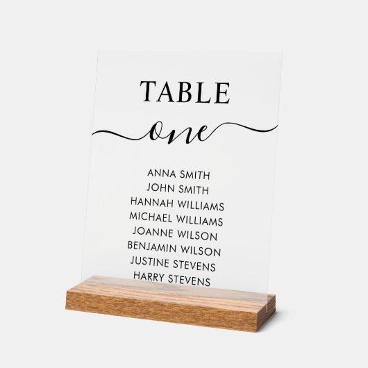 Numéro de table du tableau de mariage simple et él (Angle)
