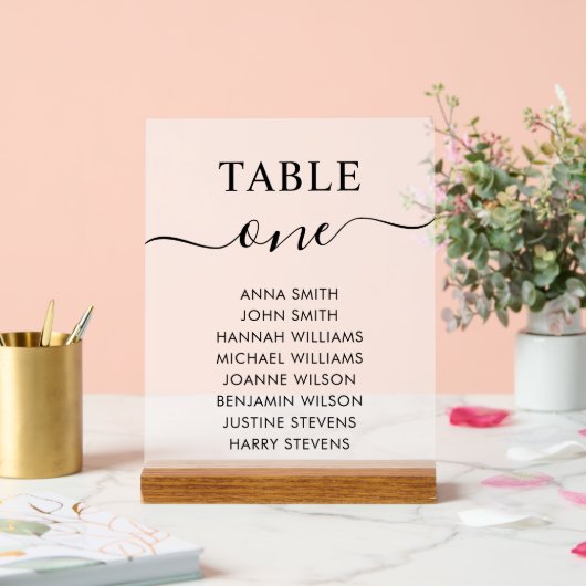 Numéro de table du tableau de mariage simple et él (Mariage)