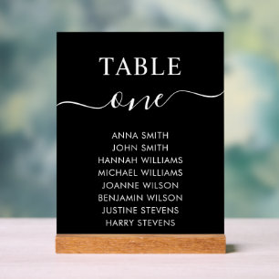 Numéro de table du tableau de mariage simple et él