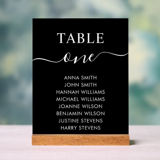 Numéro de table du tableau de mariage simple et él (Neutre)