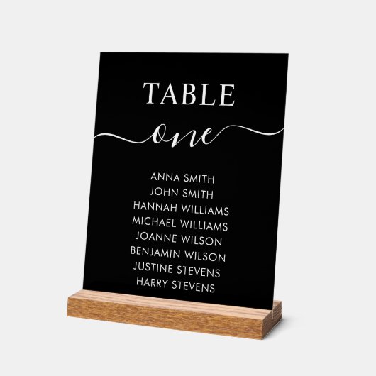 Numéro de table du tableau de mariage simple et él (Angle)