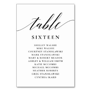 Numéro de table du tableau de sièges mariages