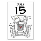 Numéro de table du tracteur de Mariage campagnard  (Dos)