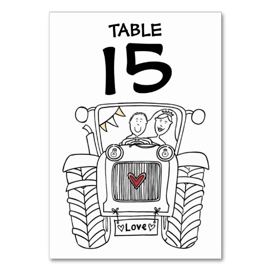 Numéro de table du tracteur de Mariage campagnard  (Par défaut)