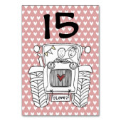 Numéro de table du tracteur de Mariage campagnard  (Dos)