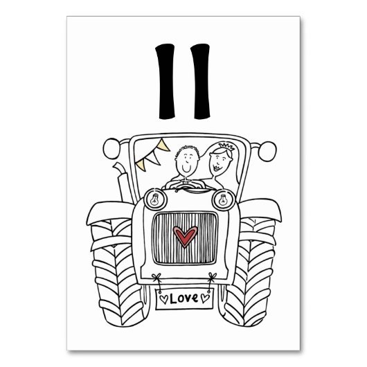 Numéro de table du tracteur de Mariage campagnard  (Par défaut)