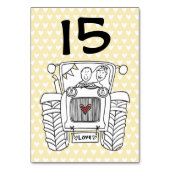 Numéro de table du tracteur de Mariage campagnard  (Dos)