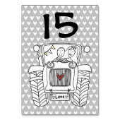 Numéro de table du tracteur de Mariage campagnard  (Dos)